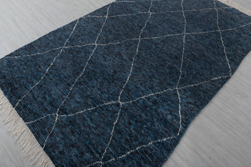 5x8 Moroccan Handmade Wool Rug Modern Rug Blue Rug Free Shipping !!! #5926