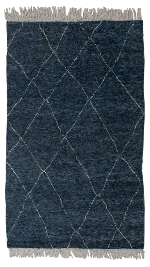 5x8 Moroccan Handmade Wool Rug Modern Rug Blue Rug Free Shipping !!! #5926
