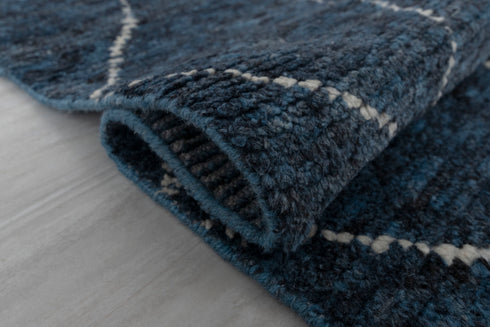 5x8 Moroccan Handmade Wool Rug Modern Rug Blue Rug Free Shipping !!! #5926