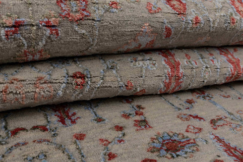 4x6 Rug Tree of Life Pine Garden Modern Handmade Wool & Silk Rug, #5650