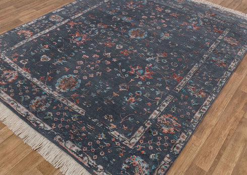 8x10 Grey Modern Transitional Area Wool & Silk Rug Handknotted Rug #5018(242x300 Cms.)