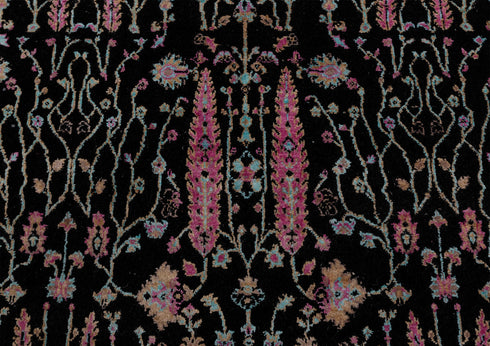 4x6 Rug Tree of Life Pine Garden Design Rug Modern Handmade Wool & Silk Rug, #5271