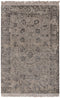 6X9 Rug Floral Design Rug Grey Charcoal Modern Style Handmade Wool Silk Touch Rug #4537(180x275 Cms.)