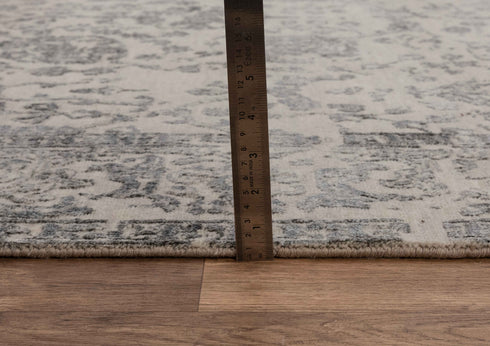 6X9 Rug Floral Design Rug Grey Charcoal Modern Style Handmade Wool Silk Touch Rug #4537(180x275 Cms.)