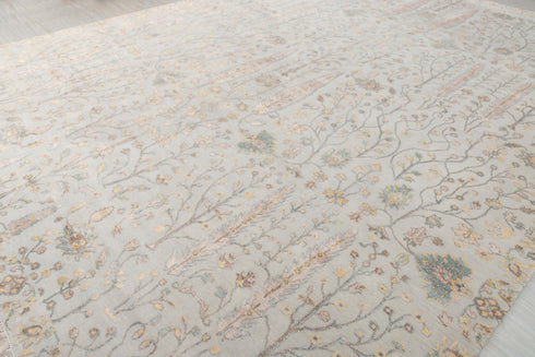 12x15 Large Rug Tree OF Life Modern Garden Design Rug Wool & Silk Rug 61 Free Shipping!!