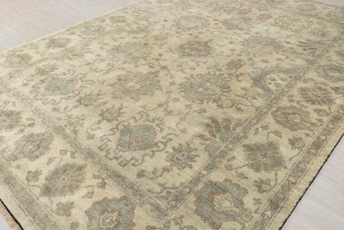 9x12 Modern Oushak Soft Shiny Washed Look Hand Knotted Wool Rug #SE-5(275x365 Cms.)