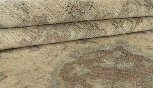 9x12 Modern Oushak Soft Shiny Washed Look Hand Knotted Wool Rug #SE-5(275x365 Cms.)