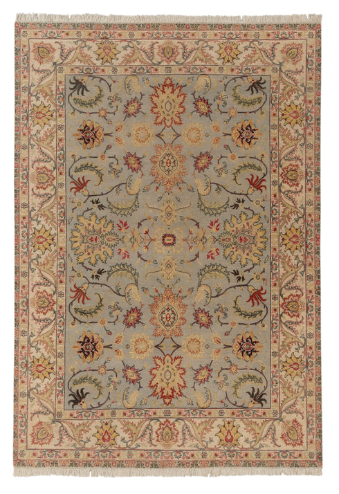 9x12 Grey Beige Retro Kerman Hand Knotted High Quality Wool Rug-7204