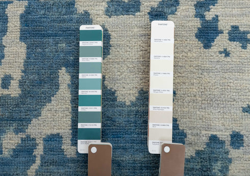 10x14 Large RugAbstract Blue Modern Handmade Abstract Wool Area Rug #8330(300x450 cms.)