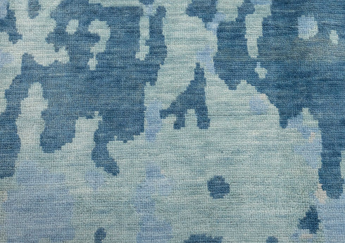 10x14 Abstract Blue Modern Handmade Abstract Wool Area Rug #8037(300x450 cms.)