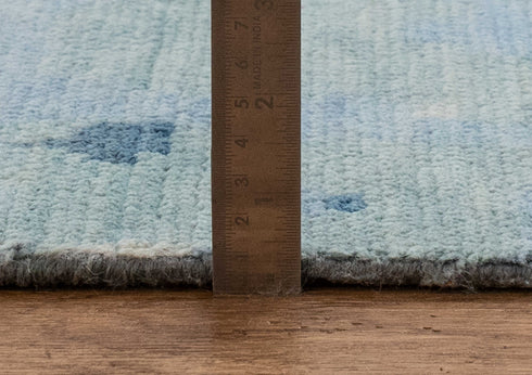 10x14 Abstract Blue Modern Handmade Abstract Wool Area Rug #8037(300x450 cms.)