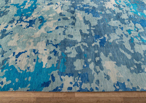 Oversize Modern Rug 12x15 Hand Knotted Abstract 100% Wool Rug, Oversize Hall Rugs#8080