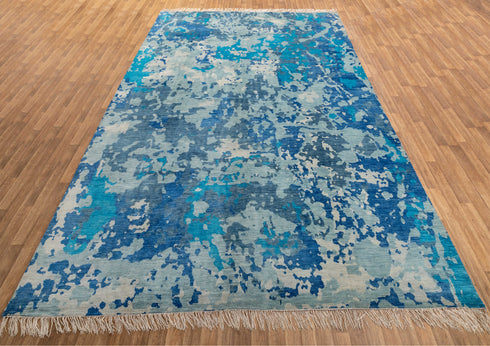 Oversize Modern Rug 12x15 Hand Knotted Abstract 100% Wool Rug, Oversize Hall Rugs#8080