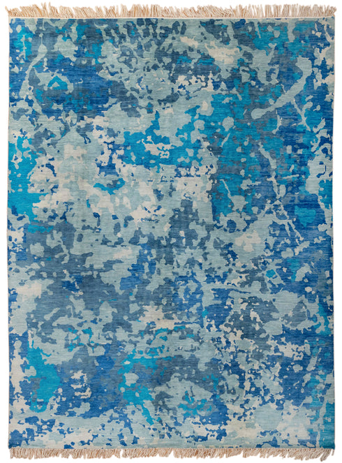 Oversize Modern Rug 12x15 Hand Knotted Abstract 100% Wool Rug, Oversize Hall Rugs#8080