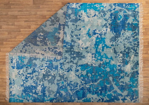 Oversize Modern Rug 12x15 Hand Knotted Abstract 100% Wool Rug, Oversize Hall Rugs#8080