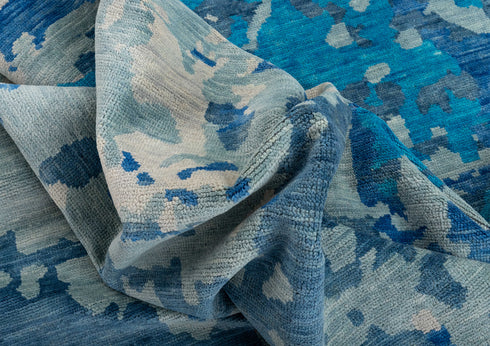 Oversize Modern Rug 12x15 Hand Knotted Abstract 100% Wool Rug, Oversize Hall Rugs#8080