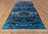 10x14 Large RugAbstract Blue Modern Handmade Abstract Wool Area Rug #8075(300x450 cms.)