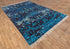 10x14 Large RugAbstract Blue Modern Handmade Abstract Wool Area Rug #8075(300x450 cms.)