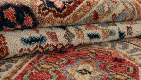 8x10 Ivory Mamluk Pattern Classic Handmade Hand Knotted  Wool Rug #7932