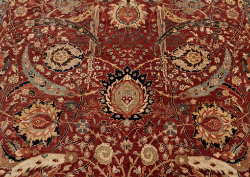 8x10 Red Navy Classic High Quality Hand Knotted Wool Rug #5850