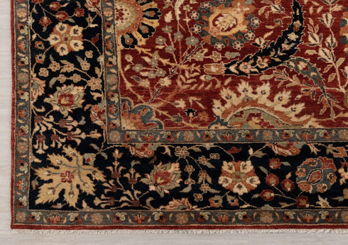 8x10 Red Navy Classic High Quality Hand Knotted Wool Rug #5850