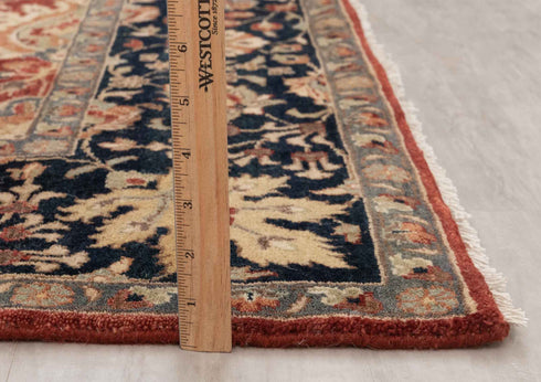 8x10 Red Navy Classic High Quality Hand Knotted Wool Rug #5850