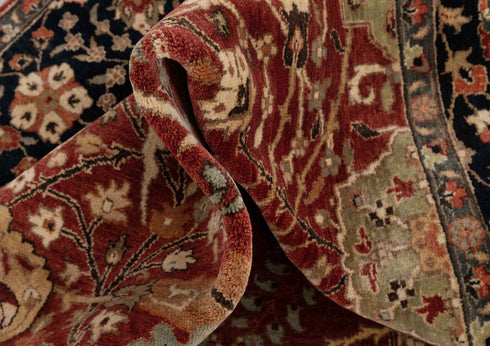 8x10 Red Navy Classic High Quality Hand Knotted Wool Rug #5850