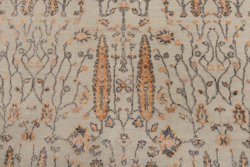 4x6 Rug Tree of Life Pine Garden Design Rug Modern Handmade Wool & Silk Rug, #7194