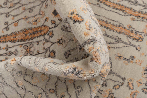 4x6 Rug Tree of Life Pine Garden Design Rug Modern Handmade Wool & Silk Rug, #7194