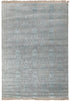 12x15 Area Rug Handmade Transitional Wool Silk Silver Aqua Blue #3421(366x457 Cms.)