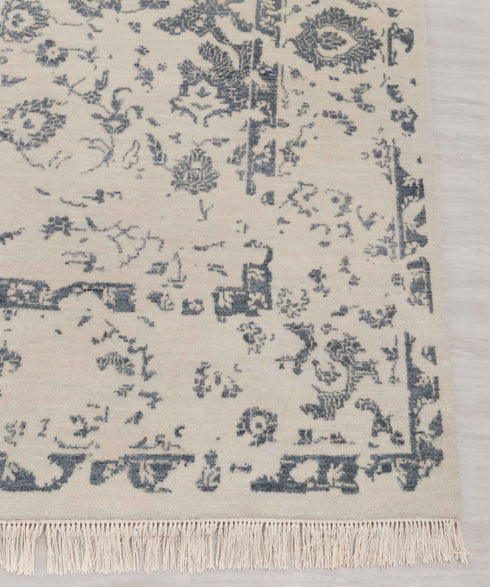 8x10 Grey Black Classic Handmade Rug, Modern Area Wool & Silk Rug #7207(242x300 Cms.)