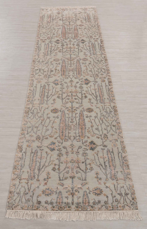 3x10 Ft. Transitional Tree of Life Rug Runner Rug, Contemporary Rug, Rug, Wool & Silk Rug #7247