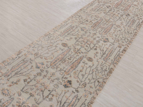 3x10 Ft. Transitional Tree of Life Rug Runner Rug, Contemporary Rug, Rug, Wool & Silk Rug #7247