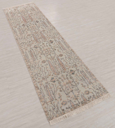 3x10 Ft. Transitional Tree of Life Rug Runner Rug, Contemporary Rug, Rug, Wool & Silk Rug #7247