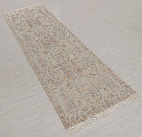 3x10 Ft. Transitional Tree of Life Rug Runner Rug, Contemporary Rug, Rug, Wool & Silk Rug #7284-A