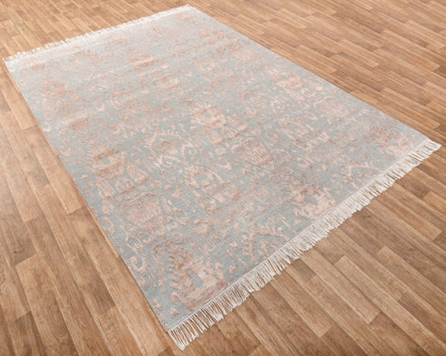 8x10 Handmade Rug Wool & Silk Rug #2732(242x300 Cms.)