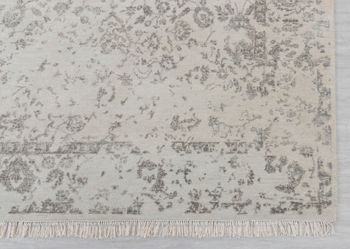 6X9 Grey Charcoal Rug Modern Style Handmade Wool Silk Touch Rug # 553(180x275 Cms.)