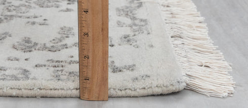 6X9 Grey Charcoal Rug Modern Style Handmade Wool Silk Touch Rug # 553(180x275 Cms.)