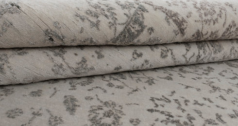 6X9 Grey Charcoal Rug Modern Style Handmade Wool Silk Touch Rug # 553(180x275 Cms.)