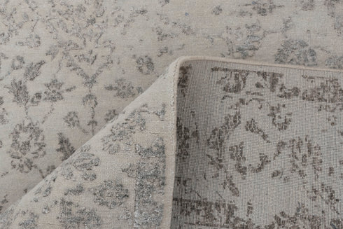 6X9 Grey Charcoal Rug Modern Style Handmade Wool Silk Touch Rug # 553(180x275 Cms.)