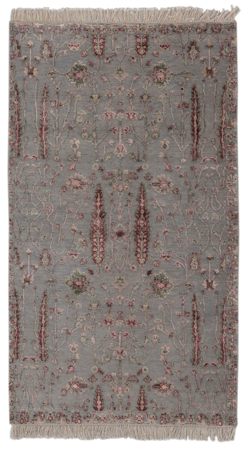 3x5 Rug Tree of Life Garden Design Rug Rug Modern Handmade Wool & Silk Rug, #1018(90x150 Cms.)