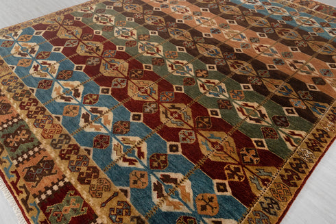 9x12 Red Southwest Style Modern Tribal Design Rug Handmade 100% WOOL Rug # Se-44