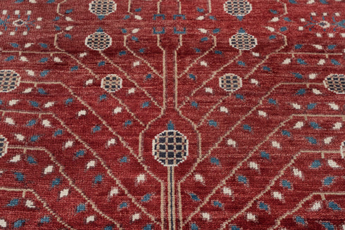 9x12 Red Floral Design Modern Classic Oushak Style Hand Knotted Area Rug#3474