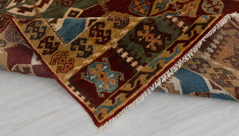 9x12 Red Southwest Style Modern Tribal Design Rug Handmade 100% WOOL Rug # Se-44