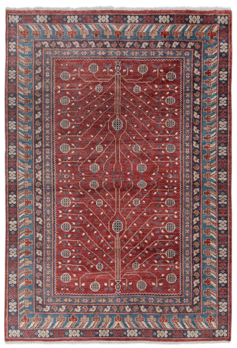 9x12 Red Floral Design Modern Classic Oushak Style Hand Knotted Area Rug#3474