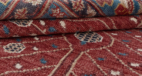 9x12 Red Floral Design Modern Classic Oushak Style Hand Knotted Area Rug#3474