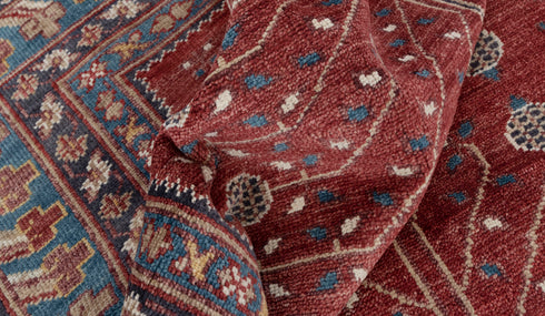 9x12 Red Floral Design Modern Classic Oushak Style Hand Knotted Area Rug#3474