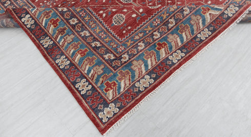 9x12 Red Floral Design Modern Classic Oushak Style Hand Knotted Area Rug#3474