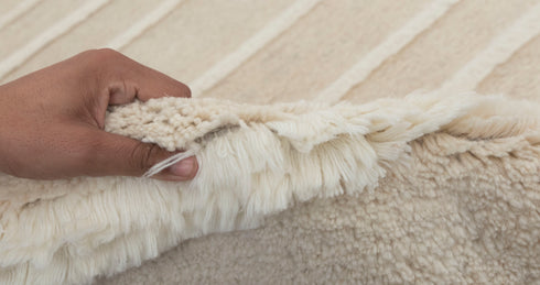 8x11 Moroccan Thick Plush Pile Cream White Geometric Rug Wool Beni Ourain Berber Hand Knotted Se-37