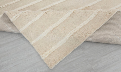 8x11 Moroccan Thick Plush Pile Cream White Geometric Rug Wool Beni Ourain Berber Hand Knotted Se-37